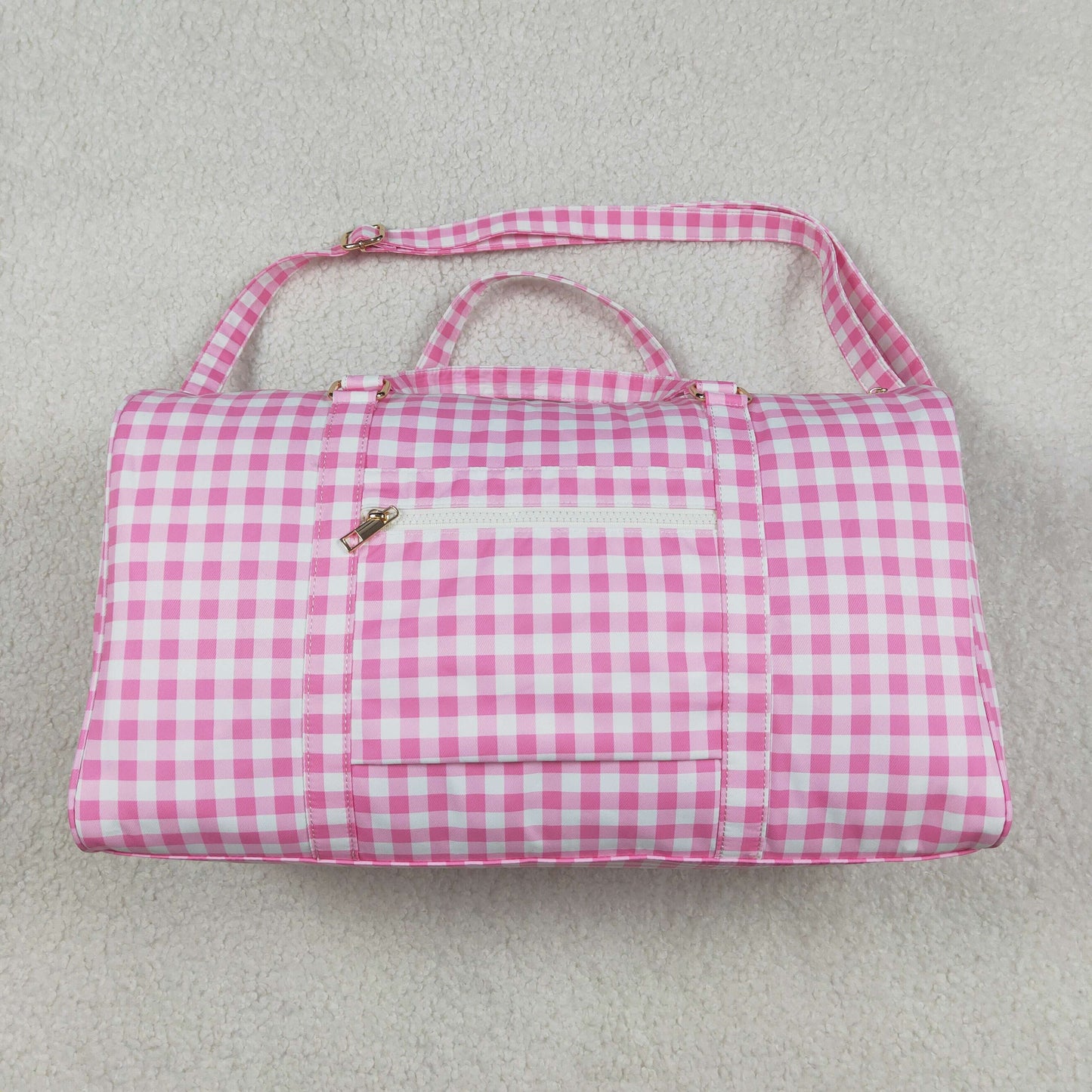 Kids Girl Adult Pink Plaid Ruffle Gym Bag RTS