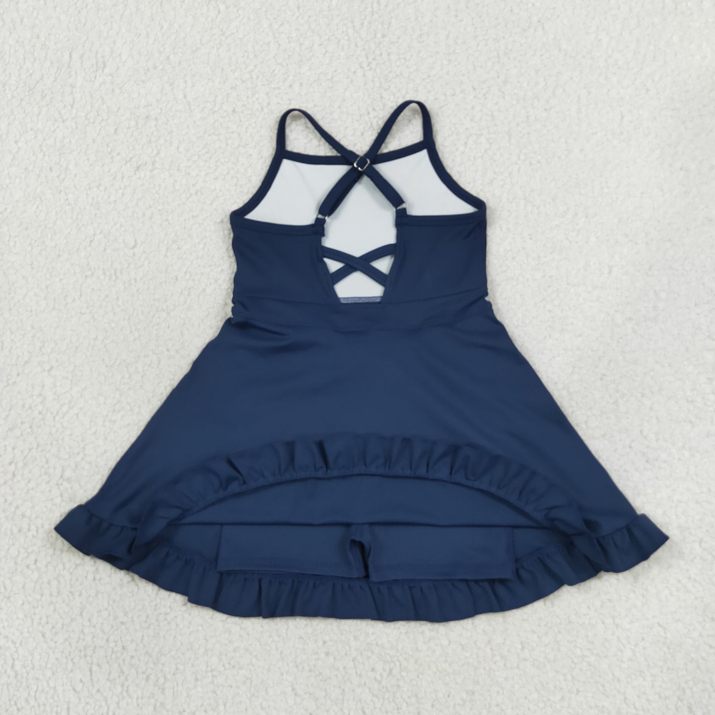 Baby Girls Kids Navy Swim Dress One-piece Swimsuit Bathing Suit Clothes RTS