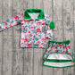Baby Girl Long Sleeves Christmas Flower Zipper Tops Skirts Set RTS