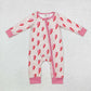 Baby Girl Infant Long Sleeves Western Lights Zipper Bamboo Pink Romper