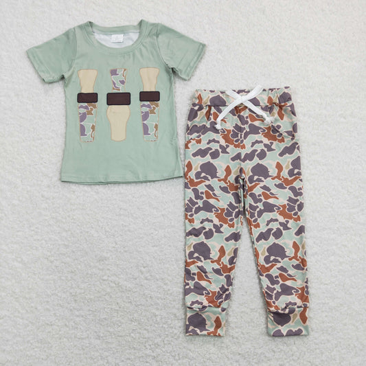 Baby Boy Short Sleeves Shirt Camo Pocket Pants Set