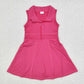 Baby Girl Yoga Sleeveless Dark Pink Sports Dress With Shorts