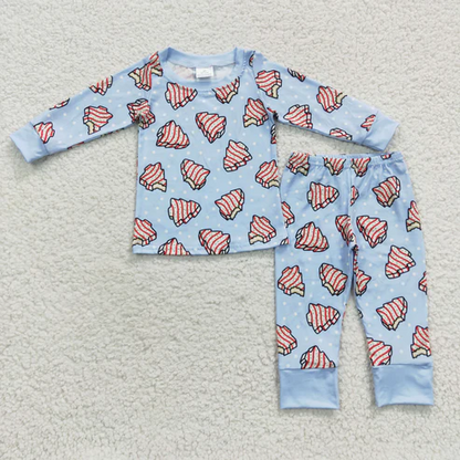 Family Parents Christmas Tree Cake Sibling Pajamas Romper Set