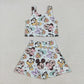 Baby Girl Sleeveless Mouse Ducks Tops Skort Yoga Active Cartoon Set RTS