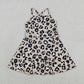 Baby Girls Kids Sleeveless Leopard Yoga Shorts Knee Length Dress RTS