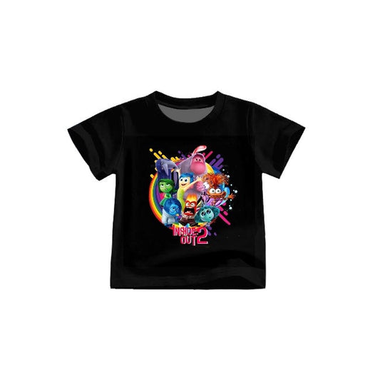 Baby Kids Cartoon Black Short Sleeves Movie Summer Tee Shirt