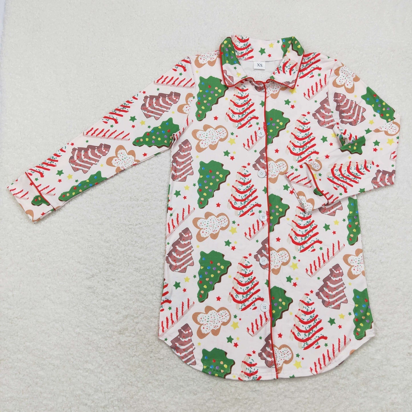 Mommy Daddy Boy Girl Family Christmas Tree Cake Bamboo Sibling Romper Pajamas Set