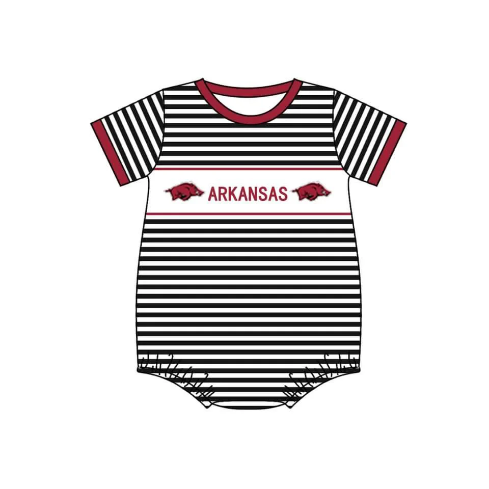 Baby Boy Pig Stripes Team Romper