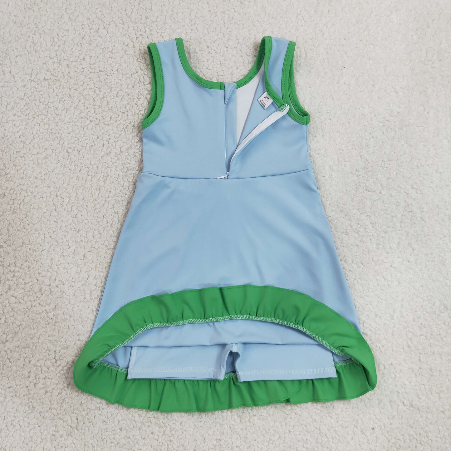 Baby Girls Kids Sleeveless Shorts Knee Length Scallop Dress Yoga Active Clothes RTS