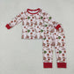 Baby Girl Long Sleeves Bows Boots Shirt Pants Western Christmas Pajamas Set RTS