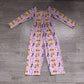 ( No moq ) Preorder Baby Girls Kids Long Sleeves Flower Donuts Pants Mardi Gras Jumpsuit Clothes