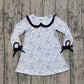Girls Kids Long Sleeves Snowman Christmas Blue Knee Length Dress RTS
