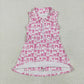 Baby Girl Sleeveless Pink Bows Yoga Active Knee Length Zipper Dress RTS