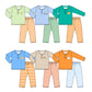 ( Moq 5 Each Style ) Sibling Baby Boys Kids Long Sleeves Pumpkins Shirts Plaid Pants Sets Fall Clothes