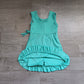 ( No moq ) Preorder Baby Girls Kids Sleeveless Blue Green Scallop Yoga Active Knee Length Dress