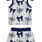 Baby Girl Sleeveless Cowboys Bows Sibling Team Dress Set ( Moq 5 Each Style ) 2.19