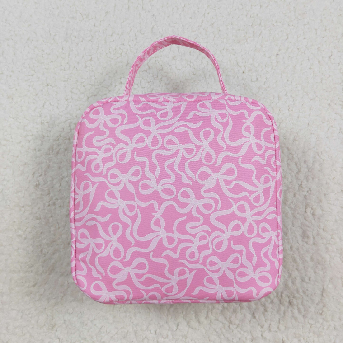 Baby Girl Kids Pink Bows Ruffle Lunch Box Picnic Thermal Bag RTS