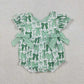 Sibling Baby Girls Kids Short Sleeves Green Bows St Patrick Romper Dress RTS