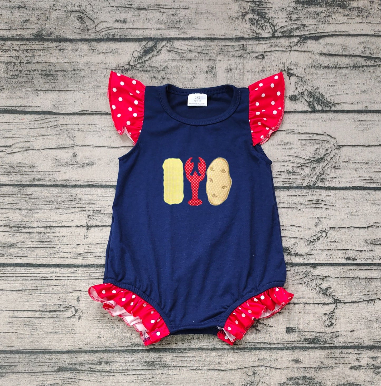 No moq Pre-order SR0739 Baby Girl Crawfish One Piece Romper