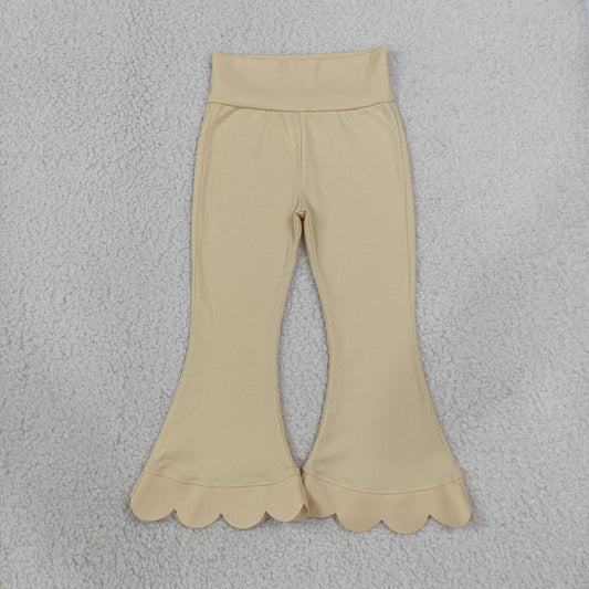 Baby Girls Kids Scalloped Cotton Pants Bottoms Cream Clothes RTS