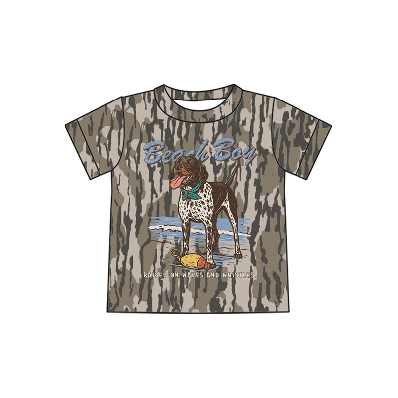 ( Moq 5 ) Preorder Baby Boys Kids Short Sleeves Dogs Camo Tee Shirt