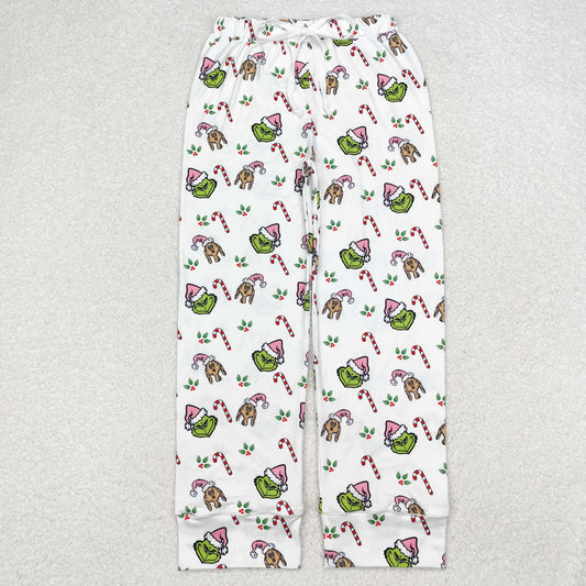 Adult Women Christmas Green Face Pajamas Pants