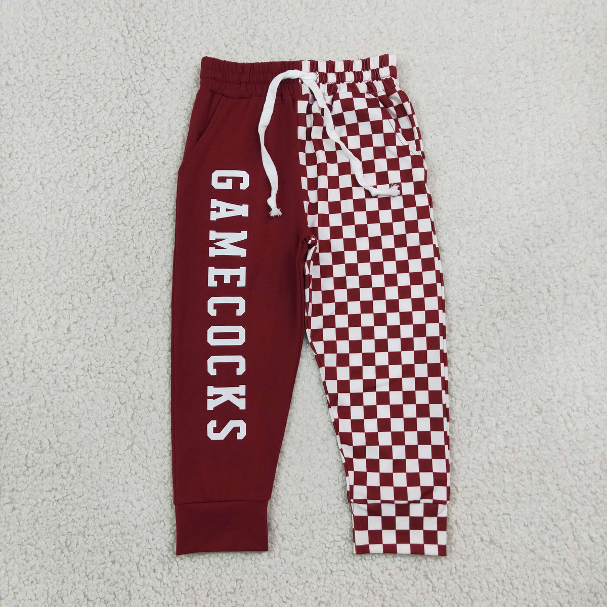Baby Boys Kids Red Checked Pockets Pants Bottoms Team Clothes RTS