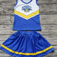 Baby Girl Sleeveless Cafe Tops Blue Skirt Shorts Team Clothes Set Moq 5
