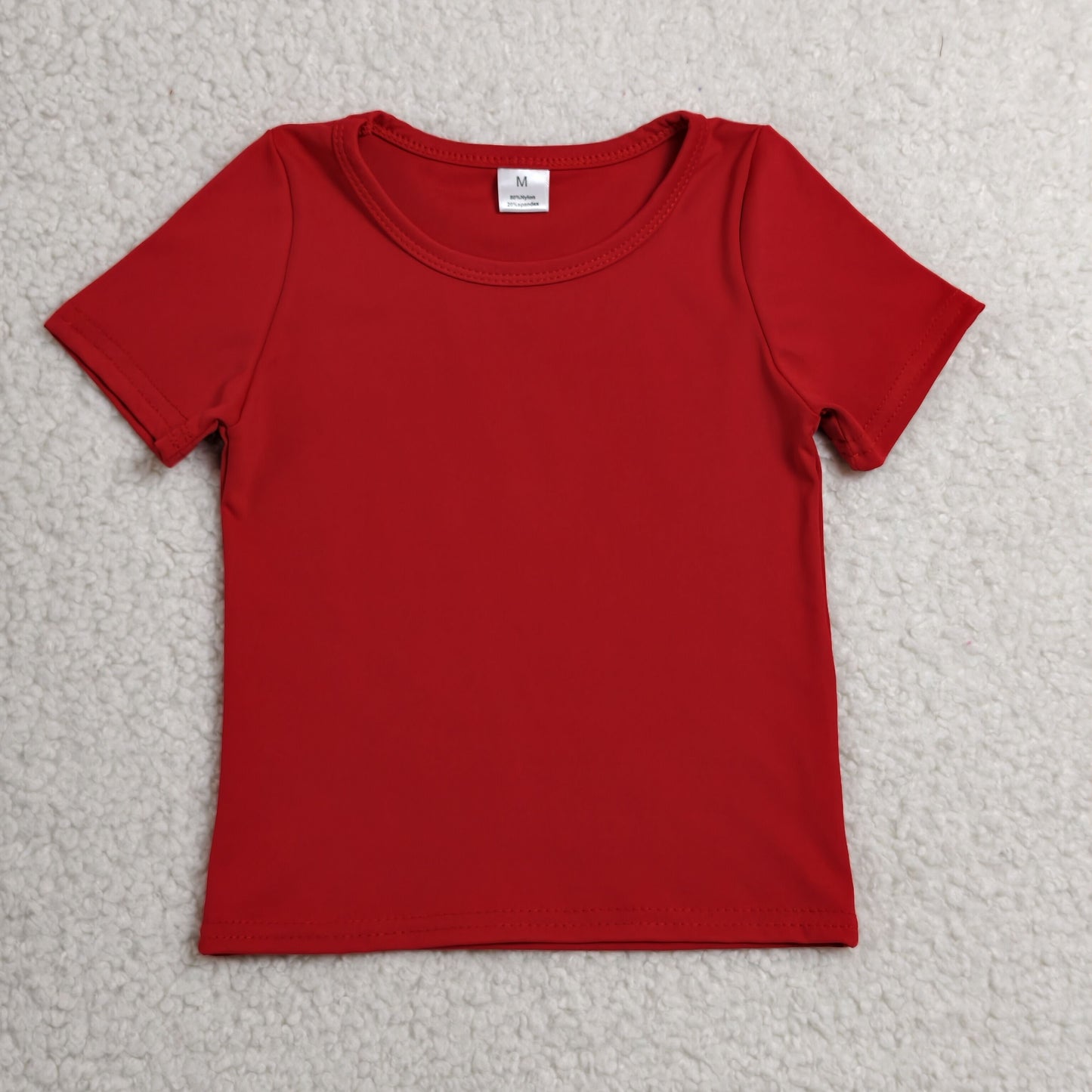 Baby Girls Kids Short Sleeves Red Shirt Yoga Active Tops Clothes RTS