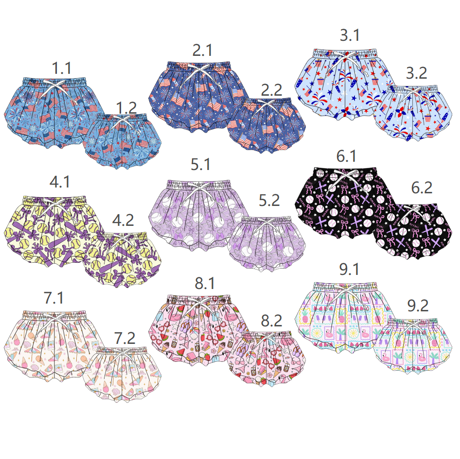 ( Moq 5 Each Style ) Sibling Family Kids Girls Adult Women Ruffle Shorts Bottoms Clothes