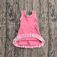 ( No moq ) Preorder Baby Girls Kids Sleeveless Shorts Scallop Dress Yoga Active Pink Clothes