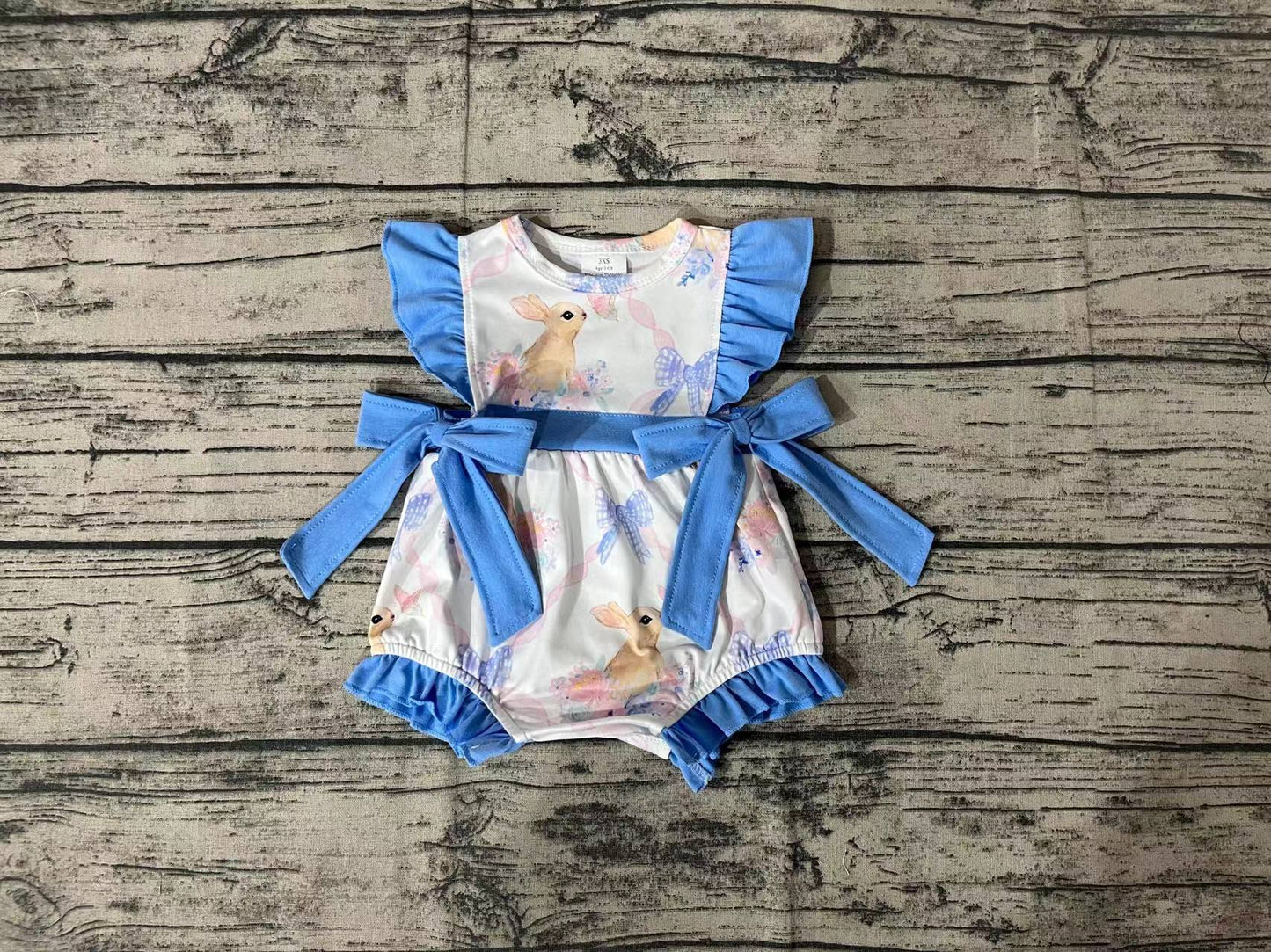 No moq Pre-order SR0638 Baby Girl Easter Rabbit Romper