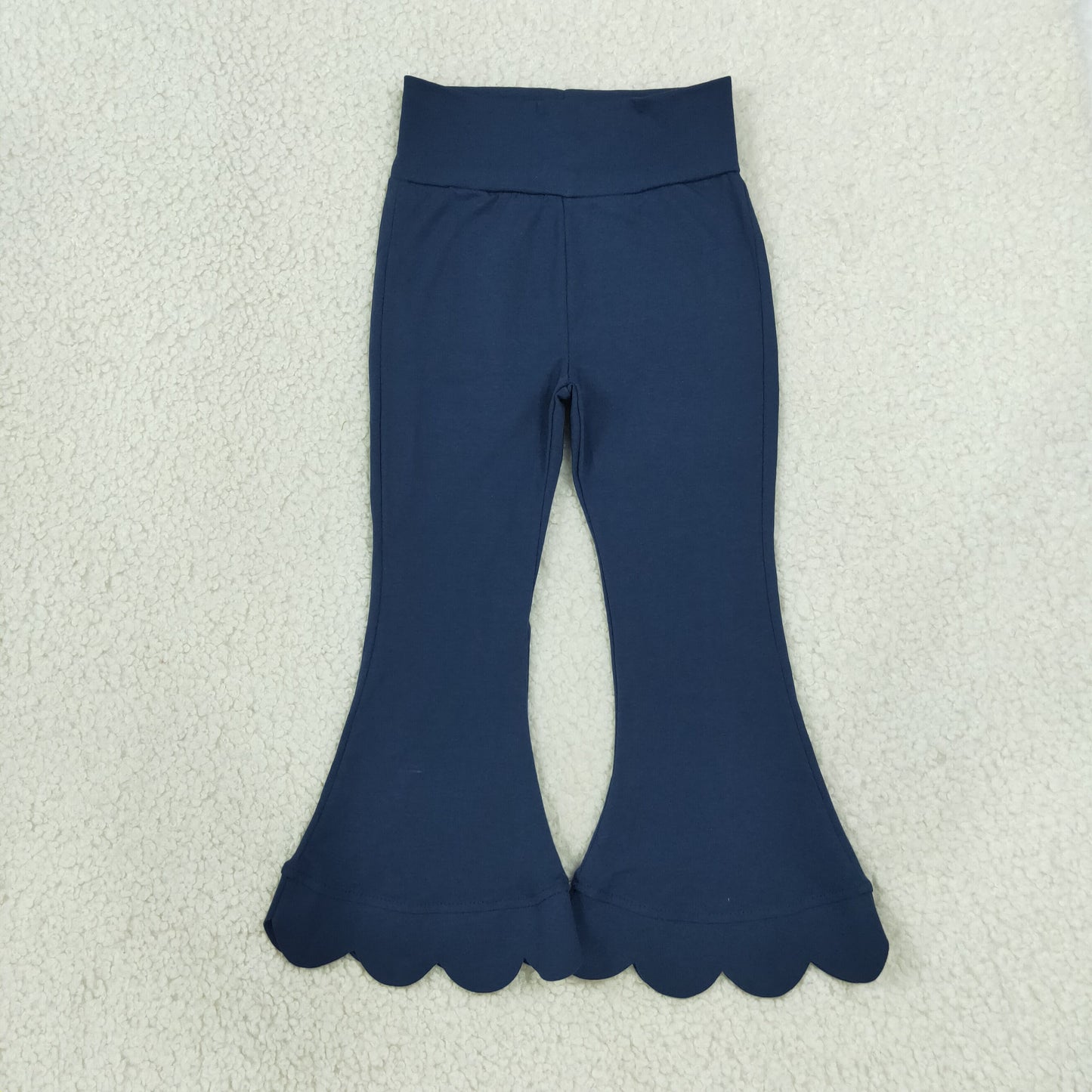 Baby Girls Kids Scalloped Pants Bottoms Cotton Navy Clothes RTS