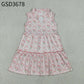 Baby Girls Kids Sleeveless Pink Bows Flower Ruffle Knee Length Dress RTS