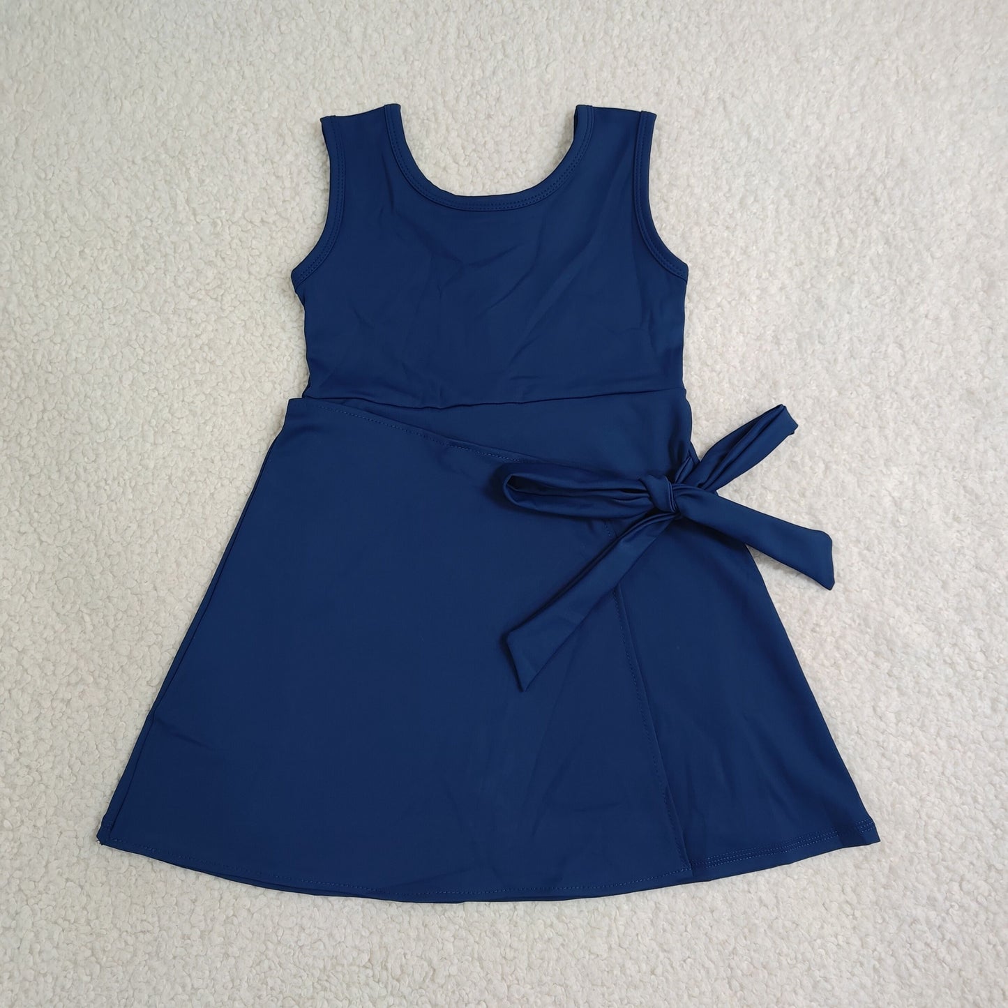 Baby Girls Sleeveless Navy Bow Shorts Knee Length Yoga Active Dress RTS
