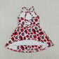 Baby Girls Kids Straps Red Leopard Team Yoga Active Shorts Knee Length Dress RTS