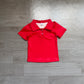 ( No moq ) Preorder Baby Girls Kids Red Buttons Shirt Skirt Shorts Yoga Active Set Clothes