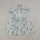 Baby Girls Kids Short Sleeves Flower Knee Length Dress Summer Clothes RTS