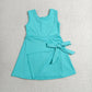 Baby Girls Kids Sleeveless Green Bow Shorts Knee Length Yoga Active Dress RTS