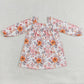 Baby Girl Long Sleeves Flower Knee Length Dress