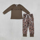 Baby Boys Kids Embroidery turkey Shirt Pockets Camo Pants Fall Set Clothes RTS