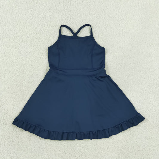 Baby Girls Kids Navy Swim Dress One-piece Swimsuit Bathing Suit Clothes RTS