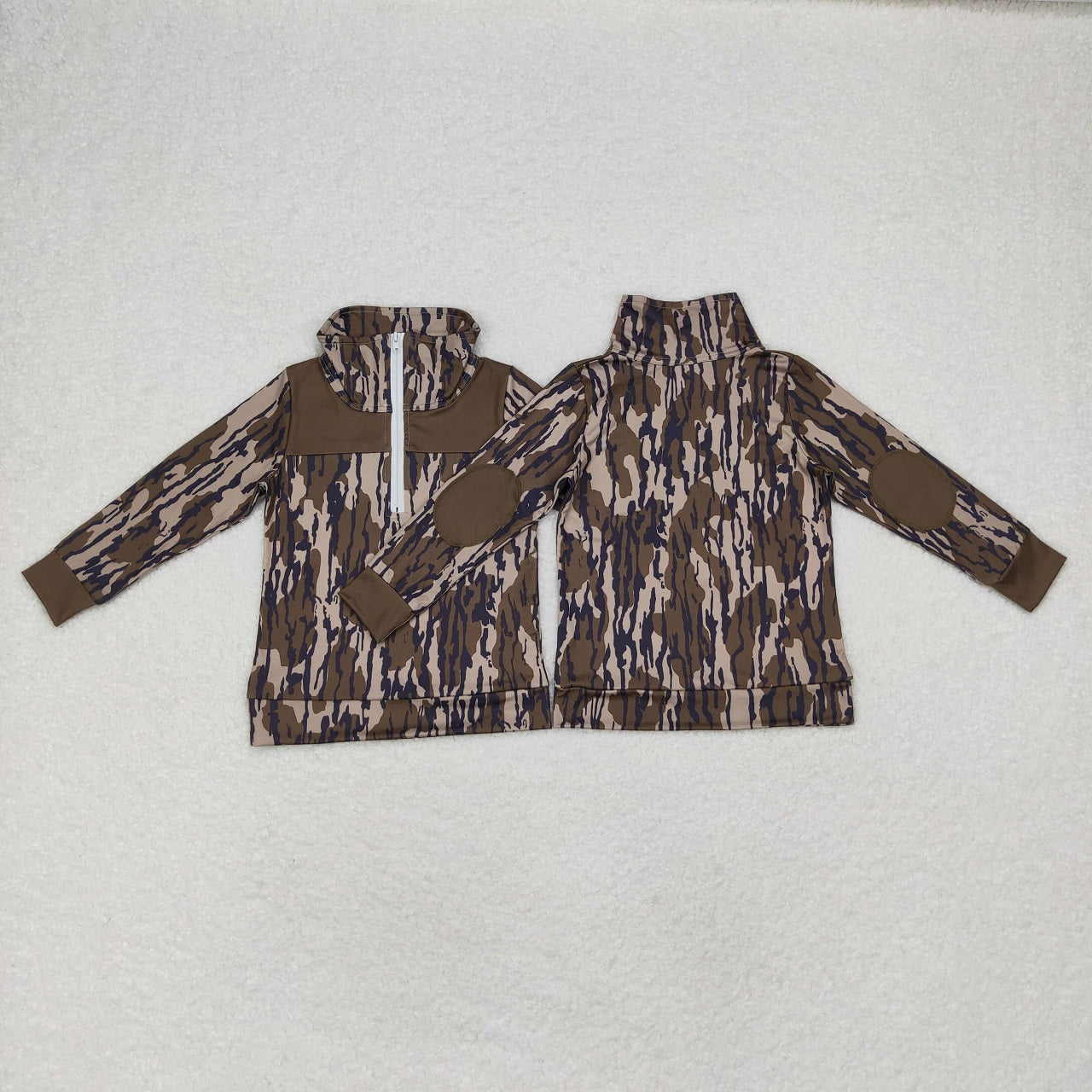 Sibling Boys Kids Long Sleeves Camo Aztec Zipper Shirt Pullover Tops Clothes RTS