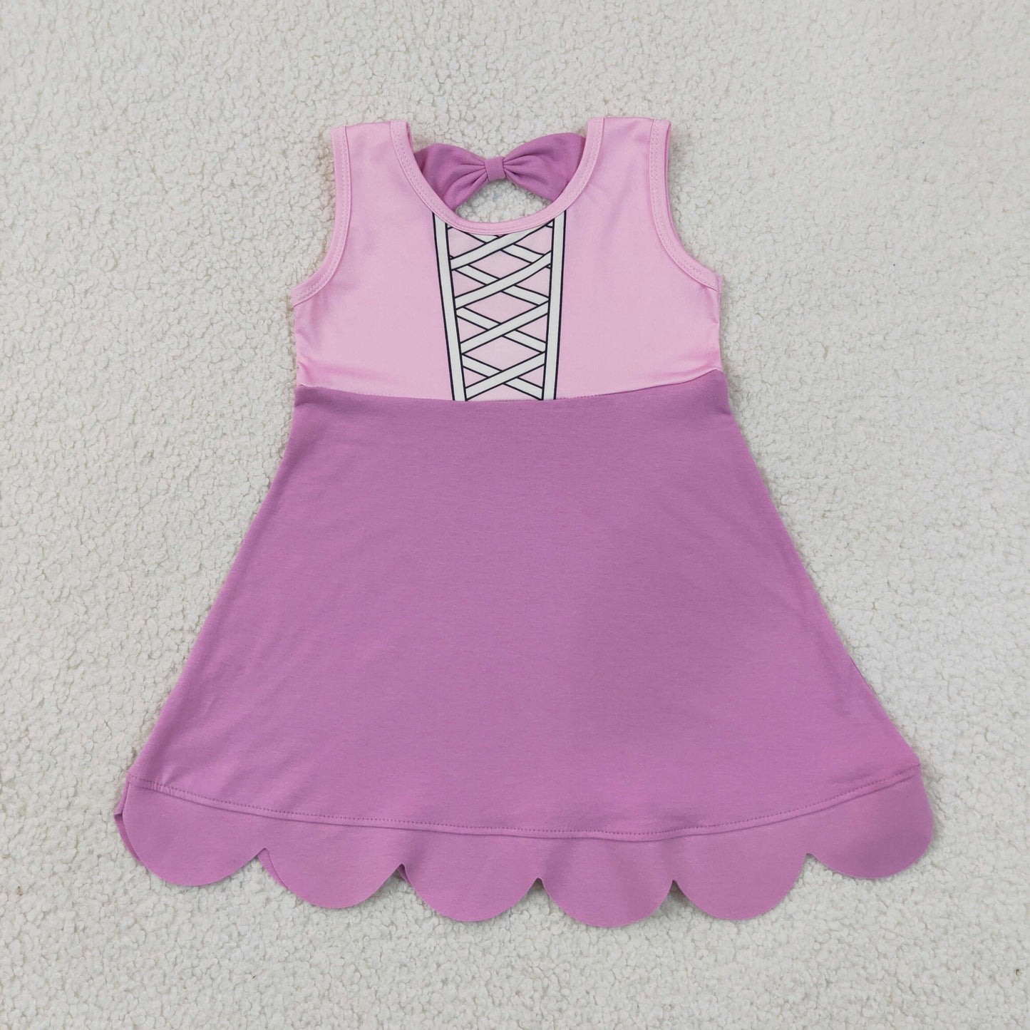 Baby Girl Pink Sleeveless Knee Length Princess Dress RTS