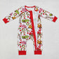 Baby Boy Long Sleeves Christmas Face Zipper Bamboo Romper