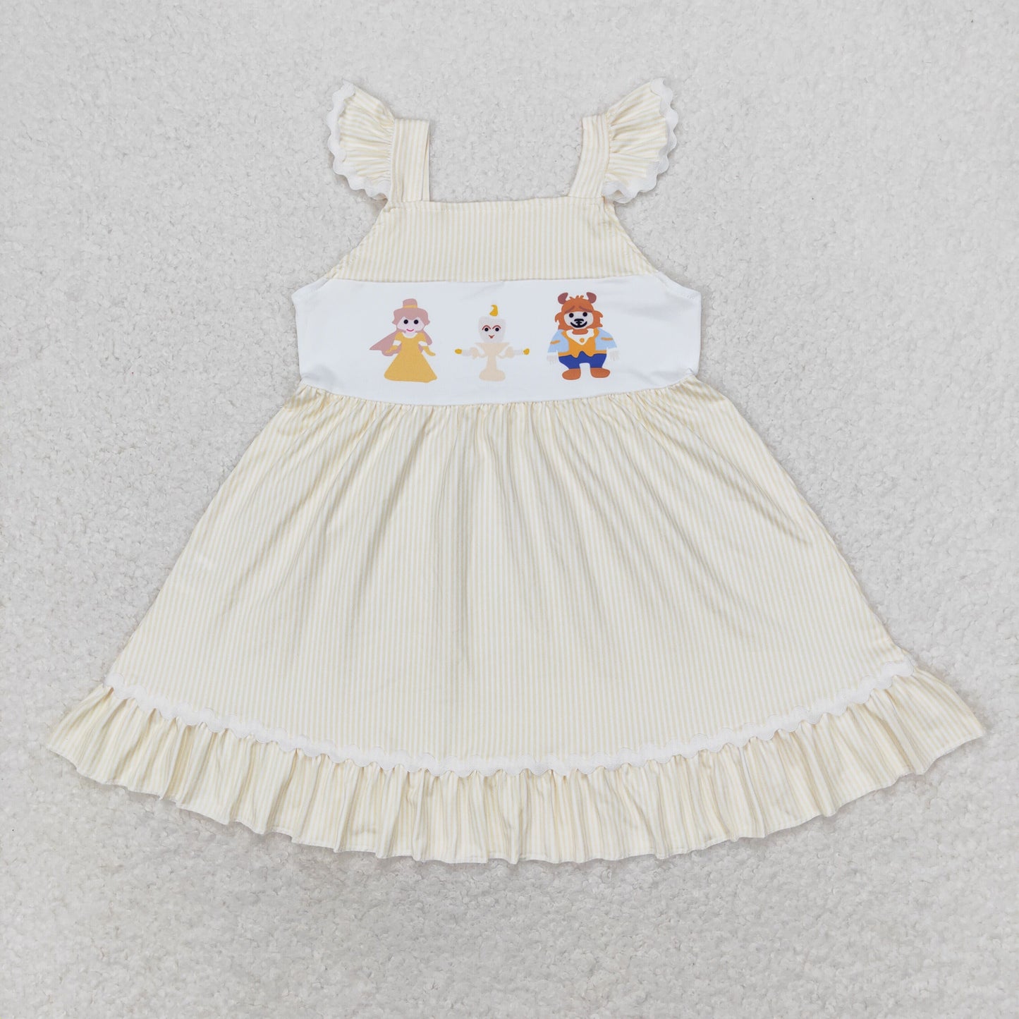 Baby Girl Short Sleeves Princess Stripes Summer Dress