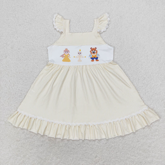 Baby Girl Short Sleeves Princess Stripes Summer Dress