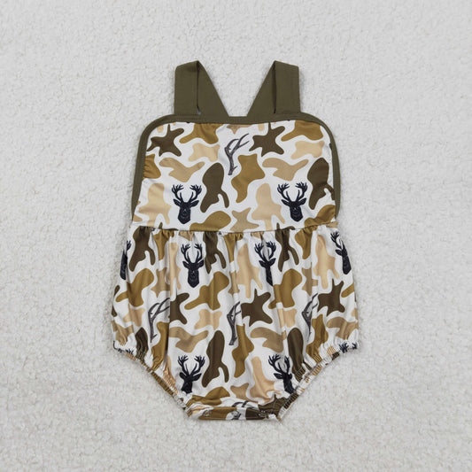 Baby Boys Infant Sleeveless Deer Camo Summer Bubble Romper RTS