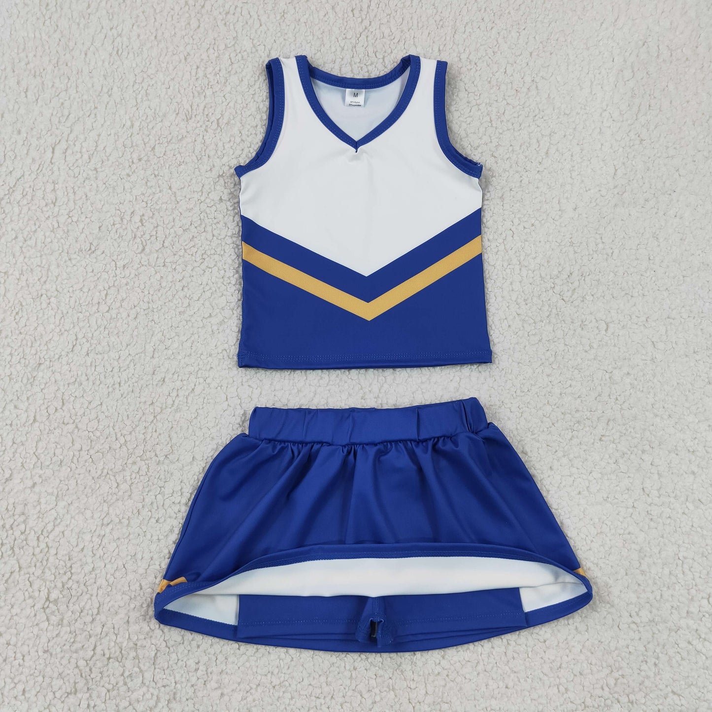 Baby Girls Kids Sleeveless Tops Blue Skirt Shorts Set Yoga Active Team Clothes RTS