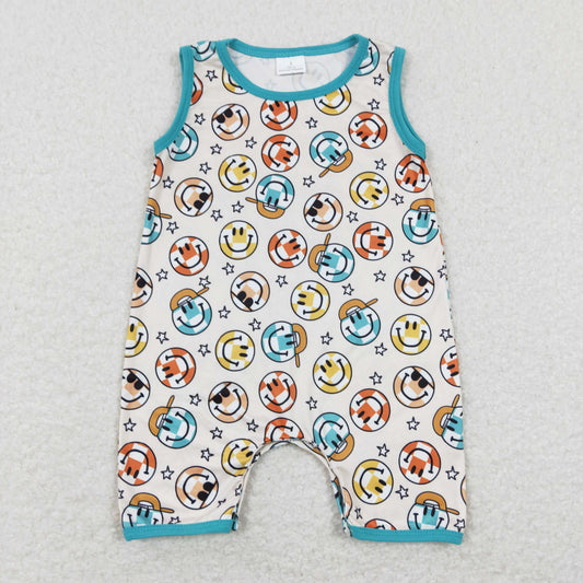 SR0915 Baby Boy Sleeveless Smile One Piece Romper